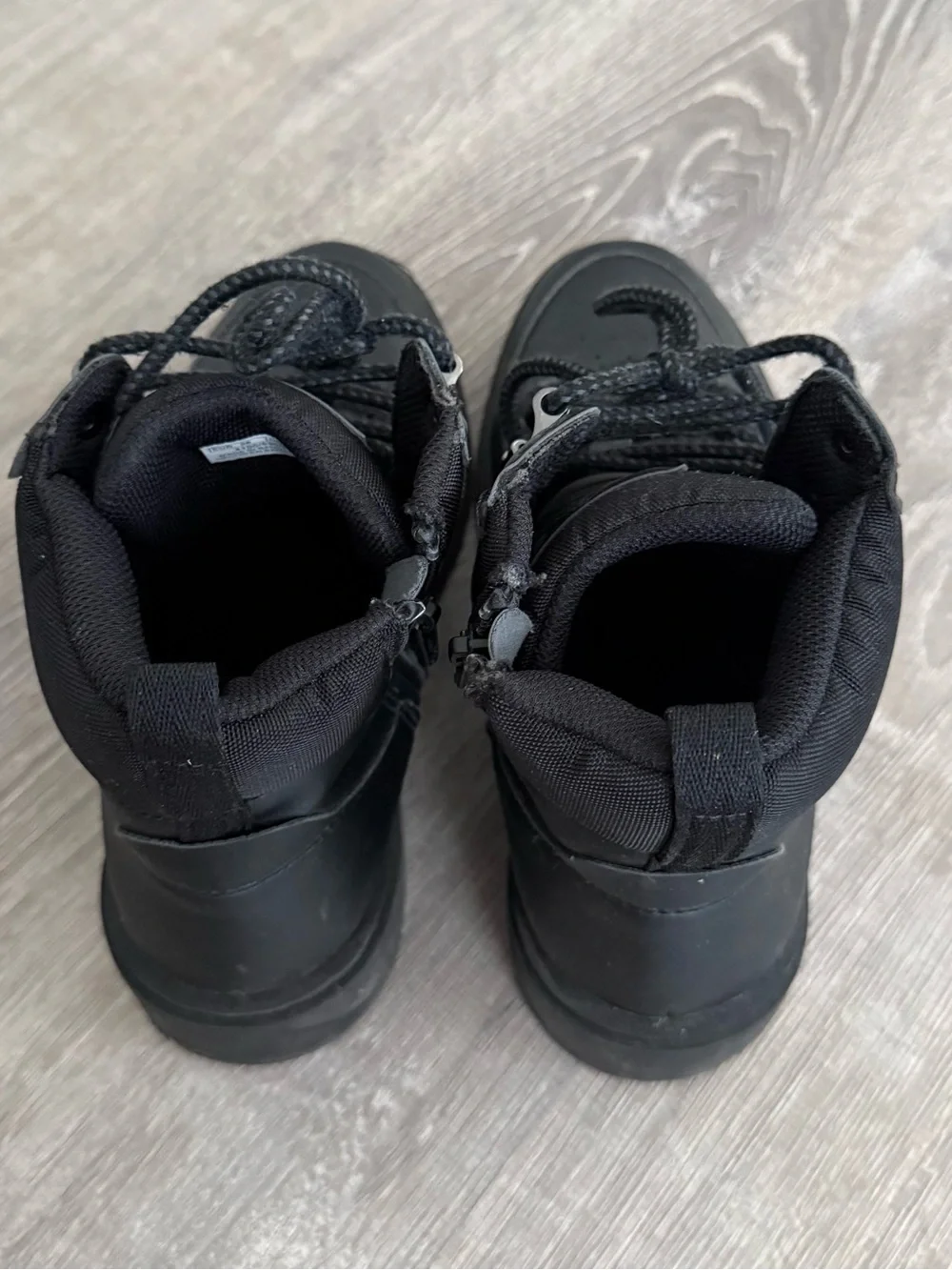 Boys Black Lace-Up High-Top Shoes
